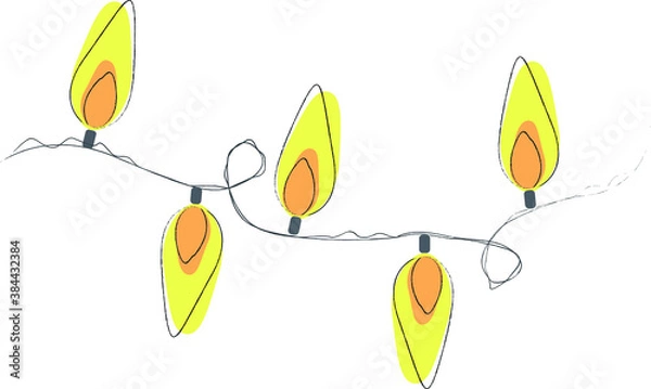 Obraz Vector simple illustration. Garland of light bulbs. Christmas illustration