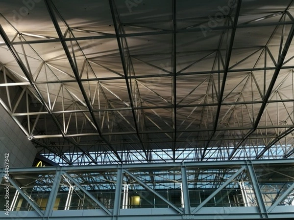 Fototapeta steel roof ,metal roof in construction site