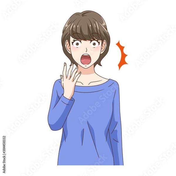 Obraz びっくり驚く女性