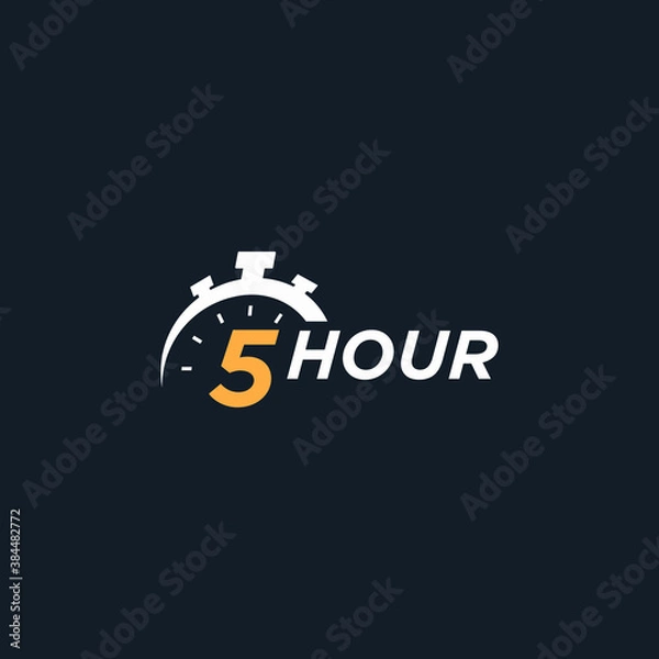 Fototapeta 5 hour typography logo time