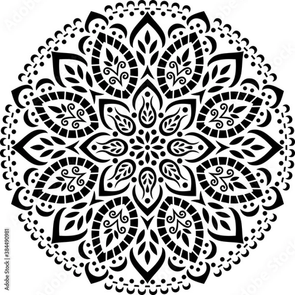 Fototapeta Mandala Pattern Stencil doodles sketch
