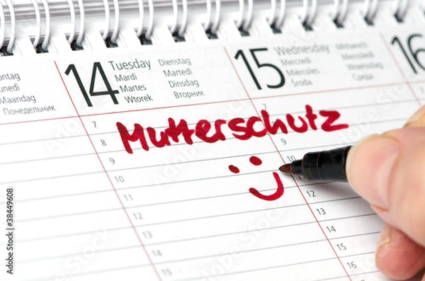 Obraz Kalender mit Eintrag Mutterschutz