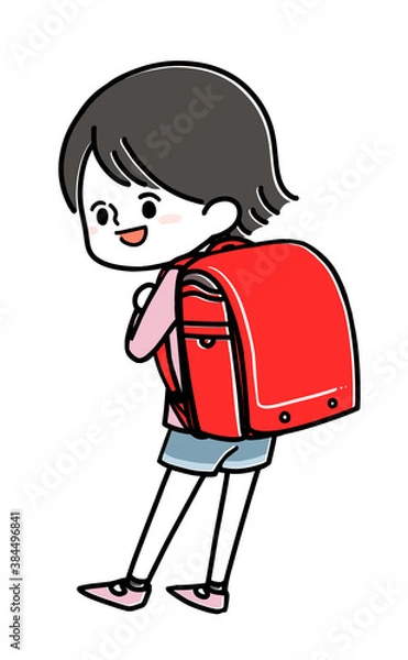 Obraz 小学生　ランドセル　女の子