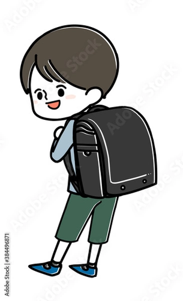 Obraz 小学生　ランドセル　男の子