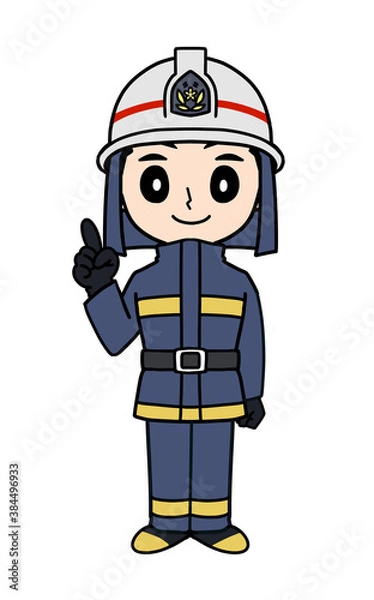Fototapeta 消防士1人指差し