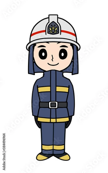 Obraz 消防士　防火服　イラスト