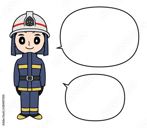 Fototapeta 消防士吹き出しイラスト