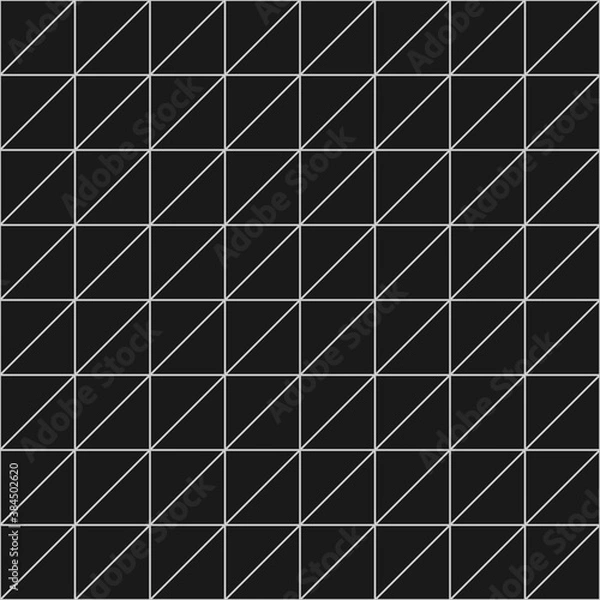 Fototapeta Geometric seamless pattern with triangular cells in black and white