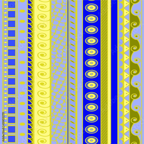 Fototapeta seamless striped pattern in greek style in bright colors