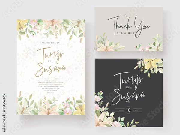 Obraz Wedding card template floral design