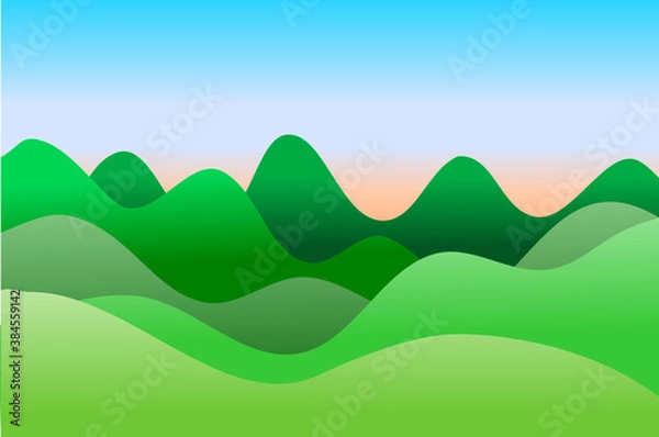 Obraz Mountain and sky at sunrise. In the style of simple decorative pictures