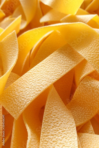 Obraz Raw pappardelle pasta macro background -  Italian food ingredient