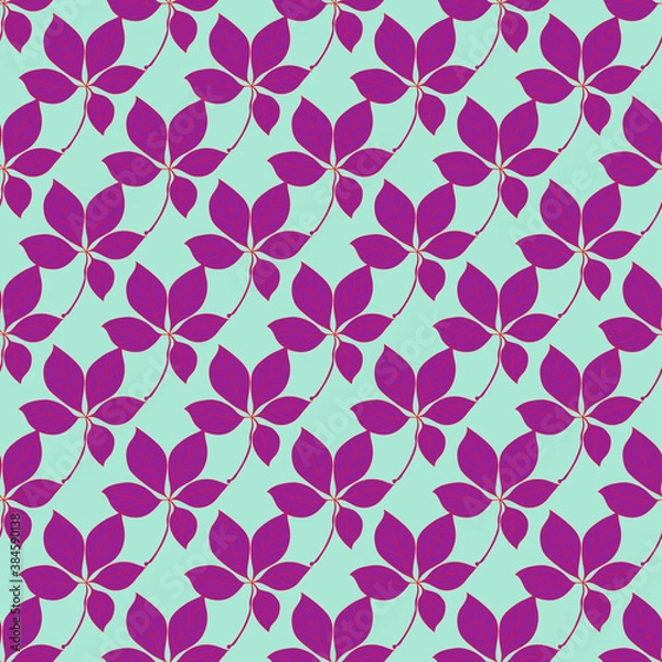 Obraz Seamless vector pattern in geometric ornamental style with autumn leaves