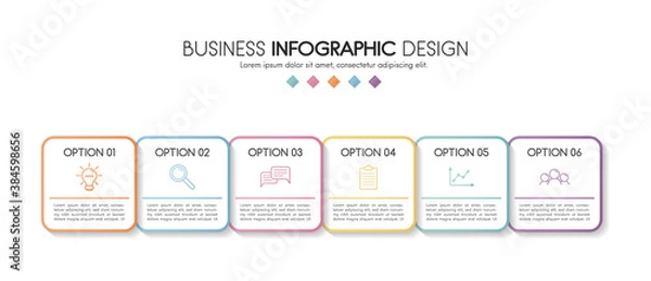 Obraz Business infographic design with 6 elements. Vector
