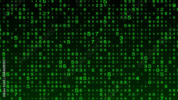 Obraz Digital background green matrix. Matrix background. Binary computer code. Hacker coding concept. 3D rendering.