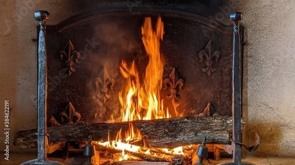 Obraz fire in fireplace