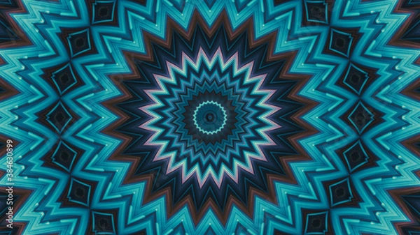 Fototapeta Abstract kaleidoscope background. Beautiful multicolor kaleidoscope texture. Unique kaleidoscope design.