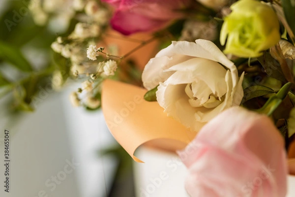 Fototapeta floral pattern. flower romance greeting card. soft focus