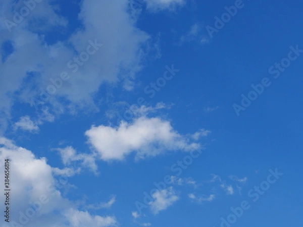 Obraz blue sky with white clouds in summer