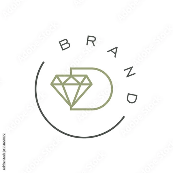 Obraz Monogram D diamond Logo Design Template