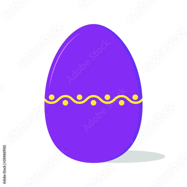 Obraz Easter egg. Vector cartoon illustration in flat style. Isolated object on white.