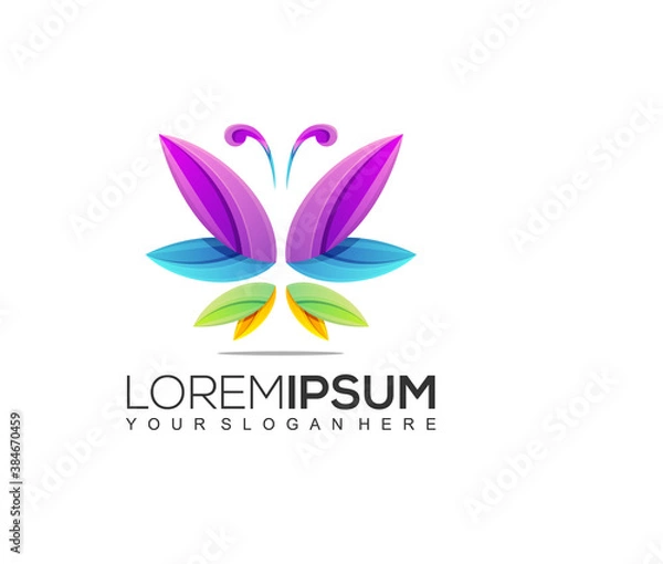 Fototapeta BUTTERFLY COLORFUL LOGO DESIGN TEMPLATE