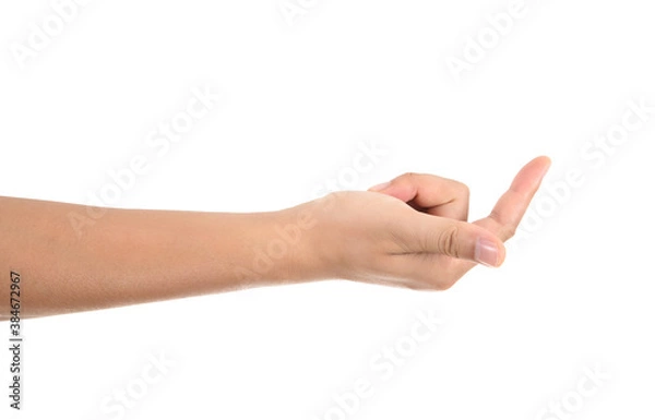 Obraz A hand making a seduce gesture in front of a white background