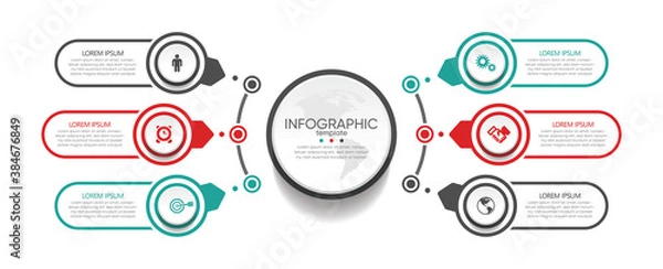 Fototapeta Presentation business abstract background infographic template