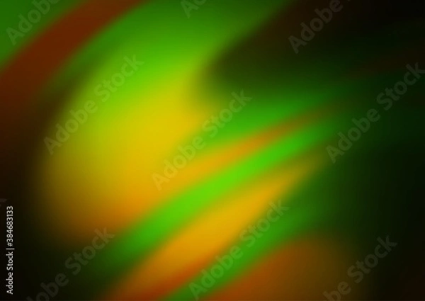 Fototapeta Dark Green, Yellow vector bokeh pattern.