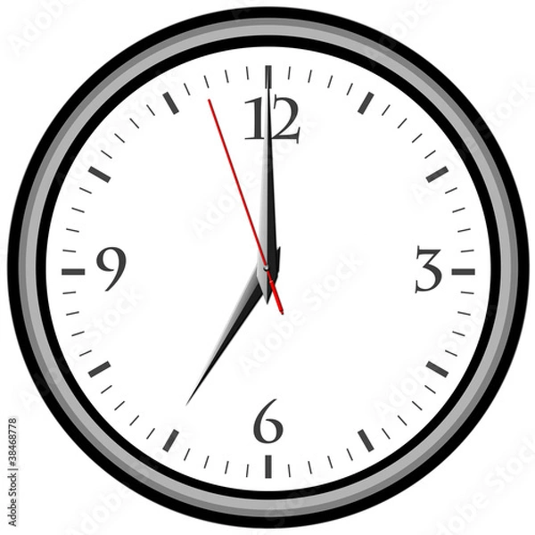 Fototapeta Uhr - Uhrzeit 7 am / pm