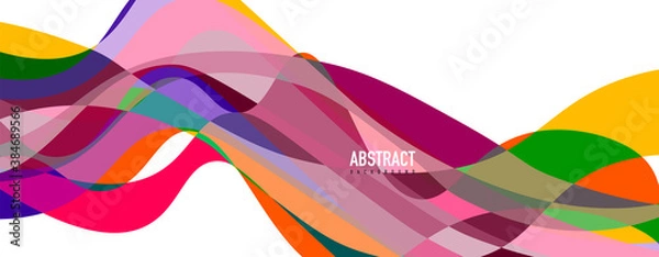 Fototapeta Fluid wave colorful abstract background. Dynamic colorful vibrant vector design
