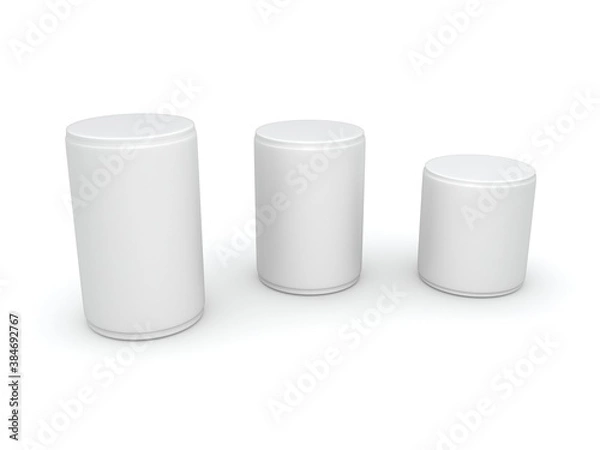 Fototapeta 3d cylinder on white background