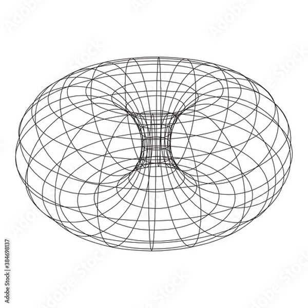 Obraz Torus Topology Circle Geometry Mathematics on white background.