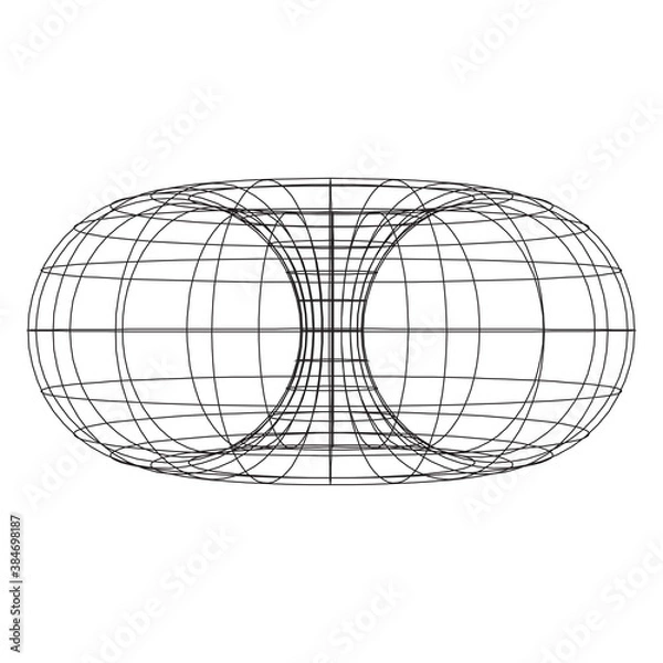 Obraz Torus Topology Circle Geometry Mathematics on white background.