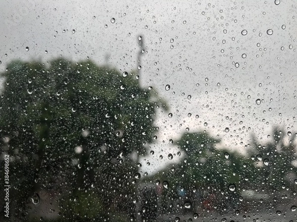 Fototapeta rain drops on window