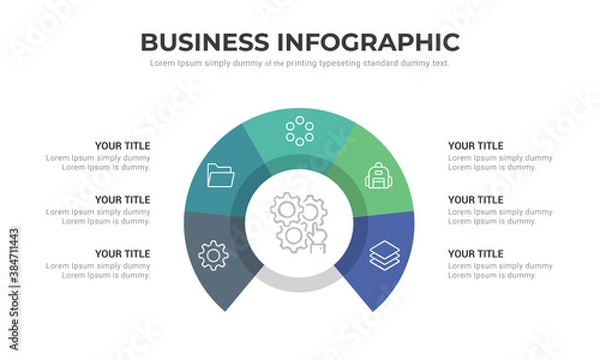 Obraz Circle infographic template with 5 steps for presentations, Vector illustration eps 10
