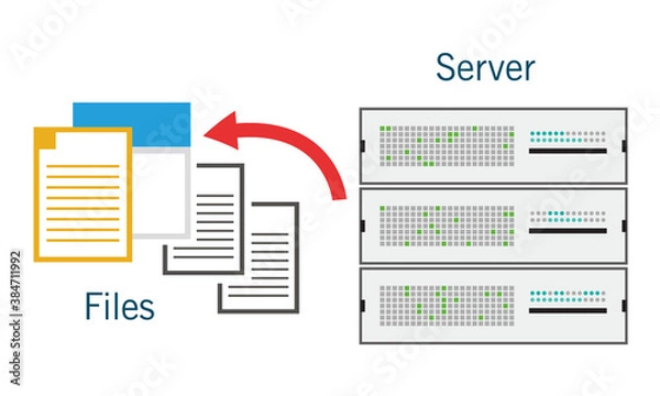 Fototapeta file transfer from server info graphics icons vectors illustration