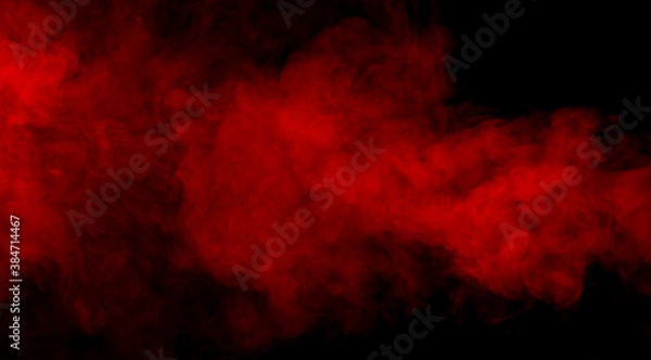 Obraz Red smoke on black background