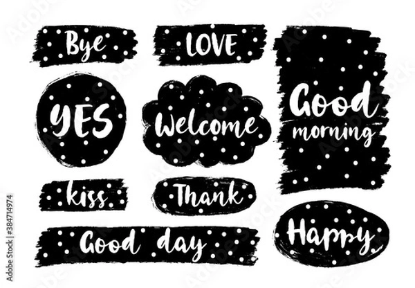 Fototapeta Collection hand drawn communicate speech. Design element business message.