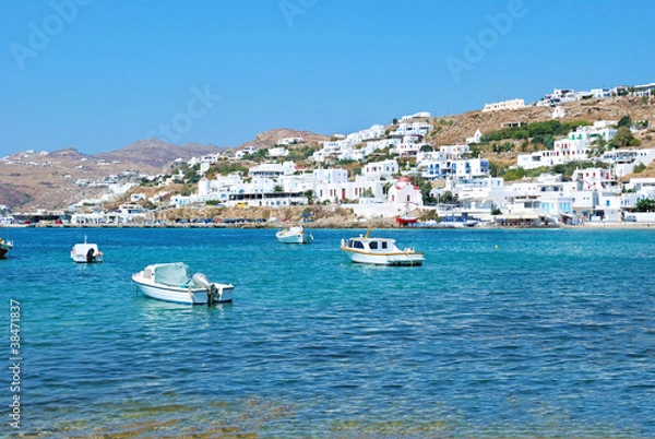 Obraz Myconos sea port