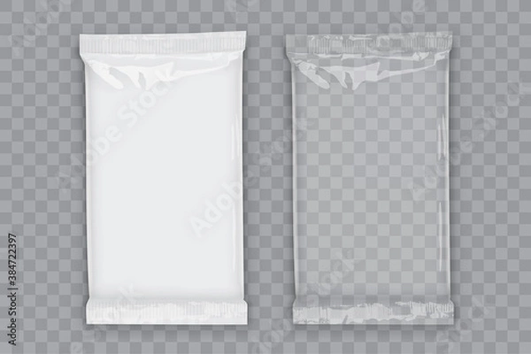 Obraz paper white flow packaging with transparent shadows isolated on dark background mock up vector