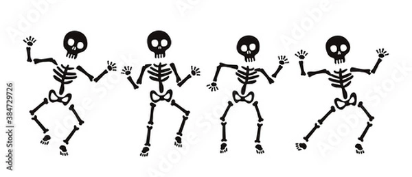 Fototapeta Set of skeleton for Halloween