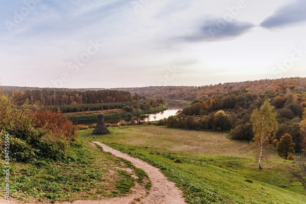 Obraz autumn landscape with a road
