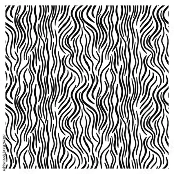 Fototapeta Seamless pattern of vertical black ink waves.	
