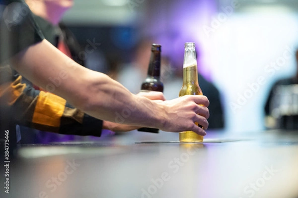Obraz Taking a Beer at a Bar Table