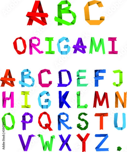 Fototapeta Colorful ribbon style creative alphabet letters. 
