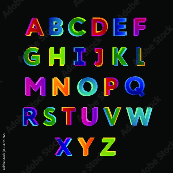 Fototapeta Creative modern colorful alphabet letters. Best for headers and posters design.