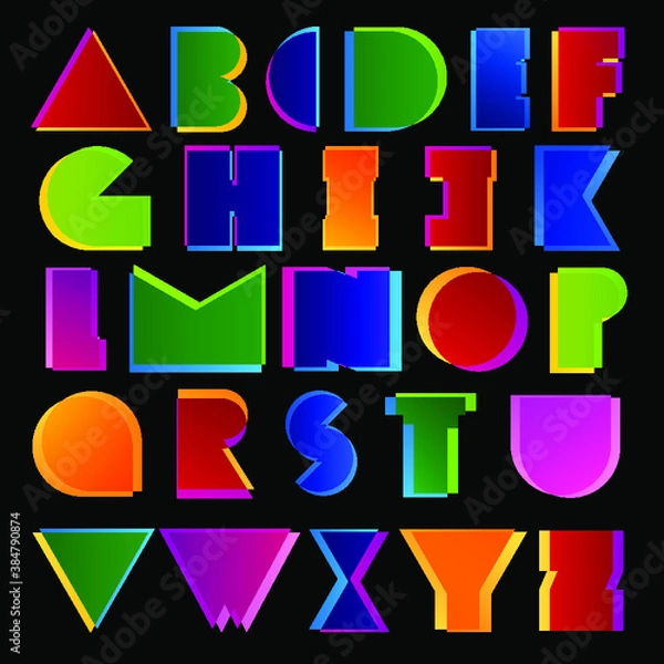 Fototapeta Creative modern colorful alphabet letters. Best for headers and posters design.
