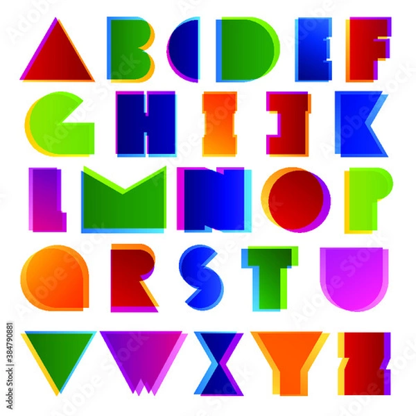 Fototapeta Creative modern colorful alphabet letters. Best for headers and posters design.
