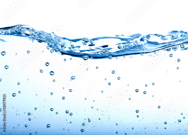 Fototapeta Plusk wody na białym tle.